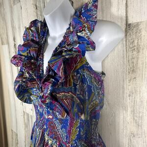 House of Harlow 1960 (Revolve) Paisley Floral Dress M | Cotton | Smocked Waist